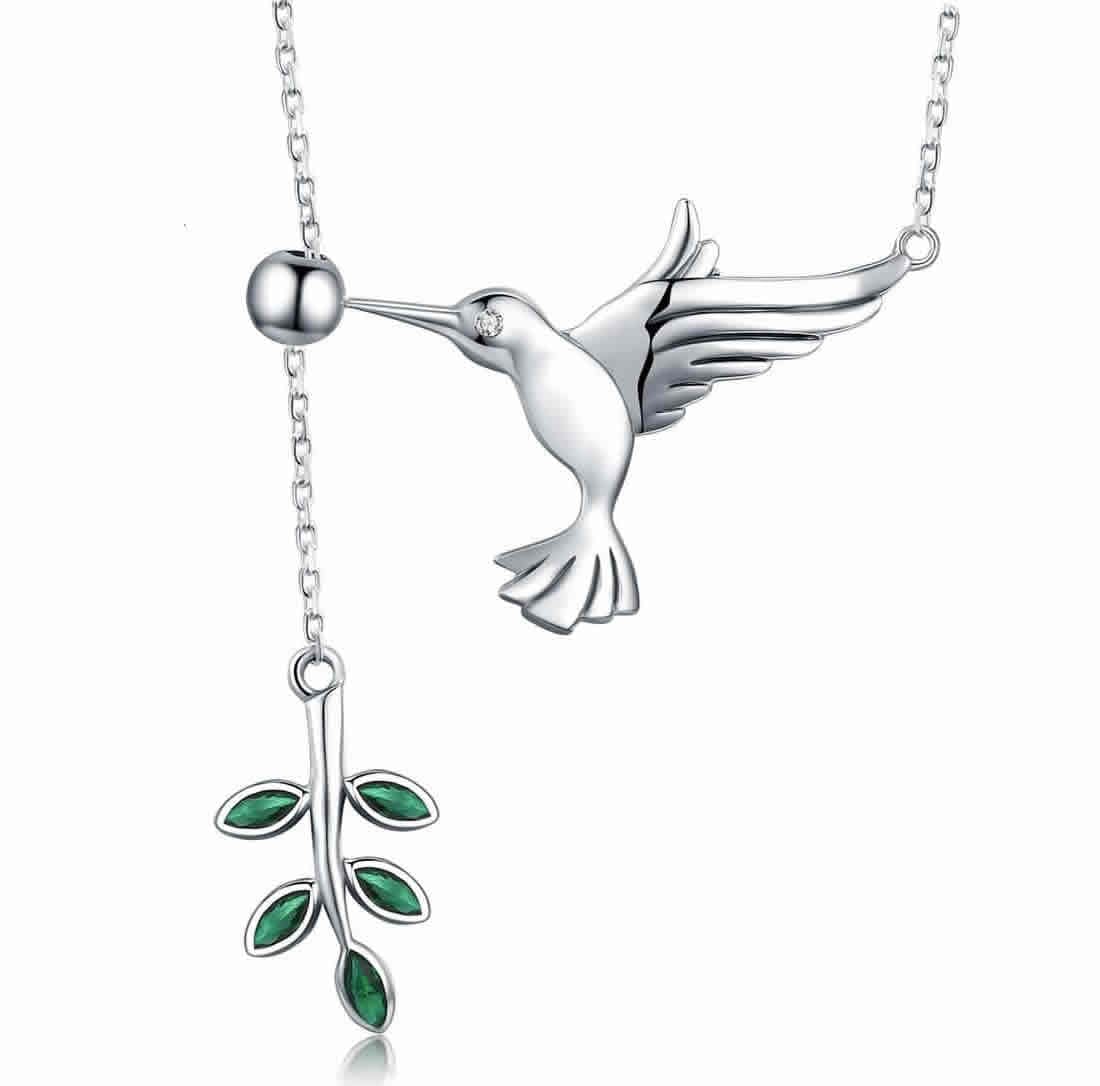 Collar Plata 925 Colibri Pajaro Ave Picaflor