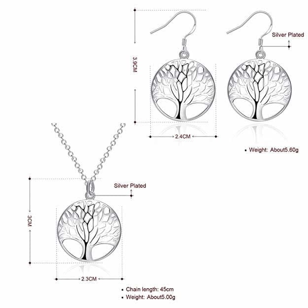 Conjunto Arbol de la Vida Plateado - Imagen 4
