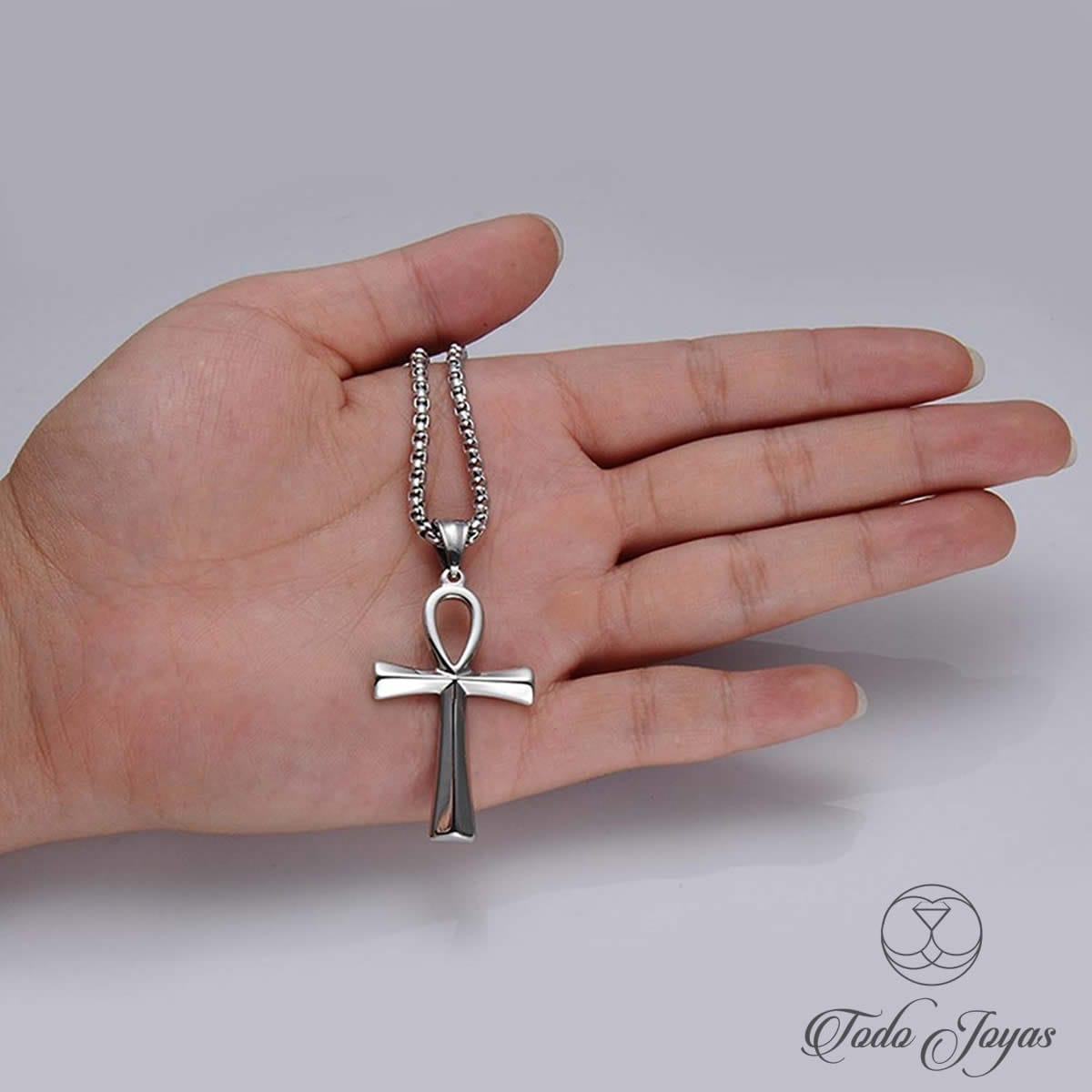 Cruz Egipcia Ankh Acero 50mm Con Cadena 60cm - Imagen 2