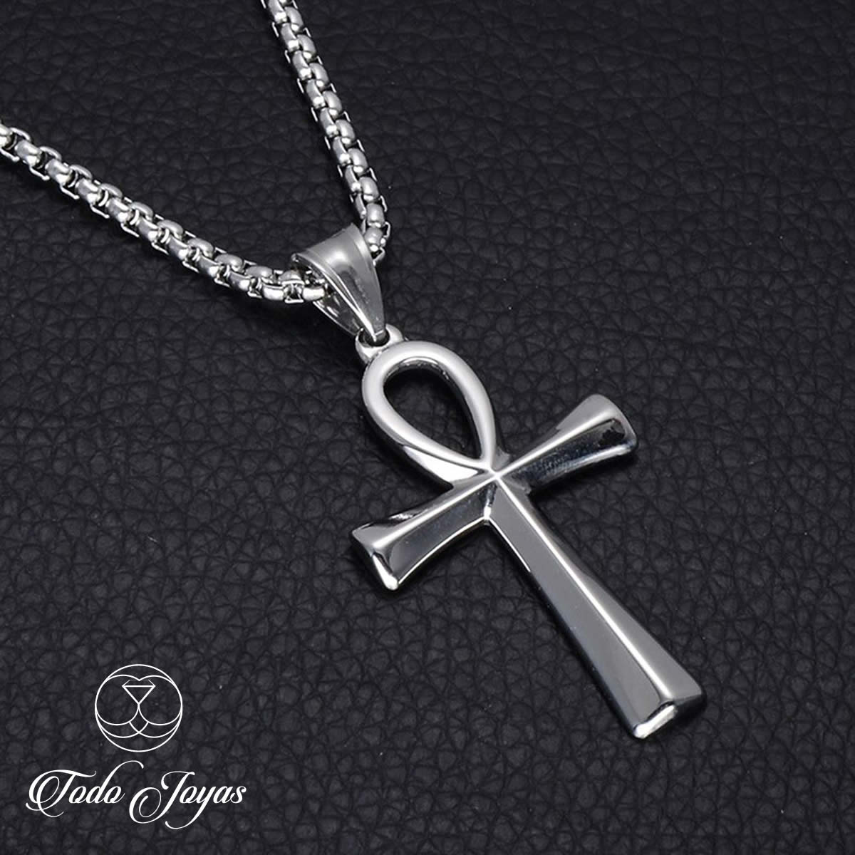 Cruz Egipcia Ankh Acero 50mm Con Cadena 60cm - Imagen 3