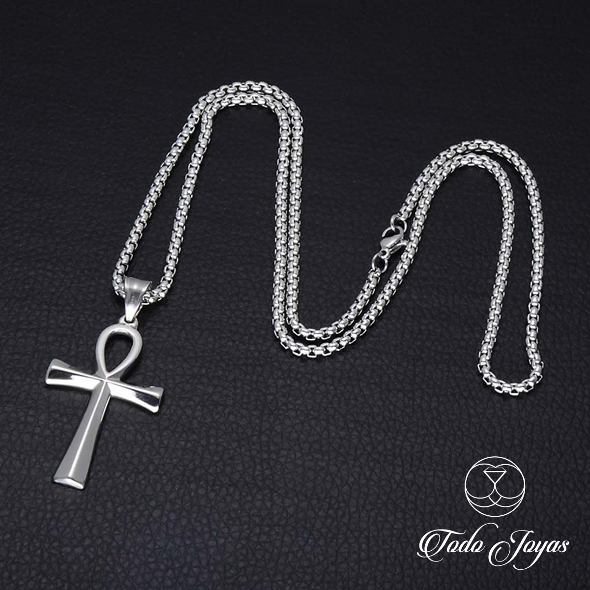Cruz Egipcia Ankh Acero 50mm Con Cadena 60cm - Imagen 4