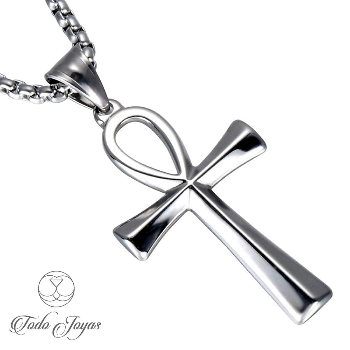 Cruz Egipcia Ankh Acero 50mm Con Cadena 60cm - Imagen 6
