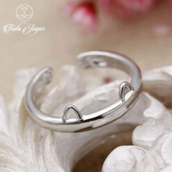 Alternative view of Anillo Orejas Gato Plateado