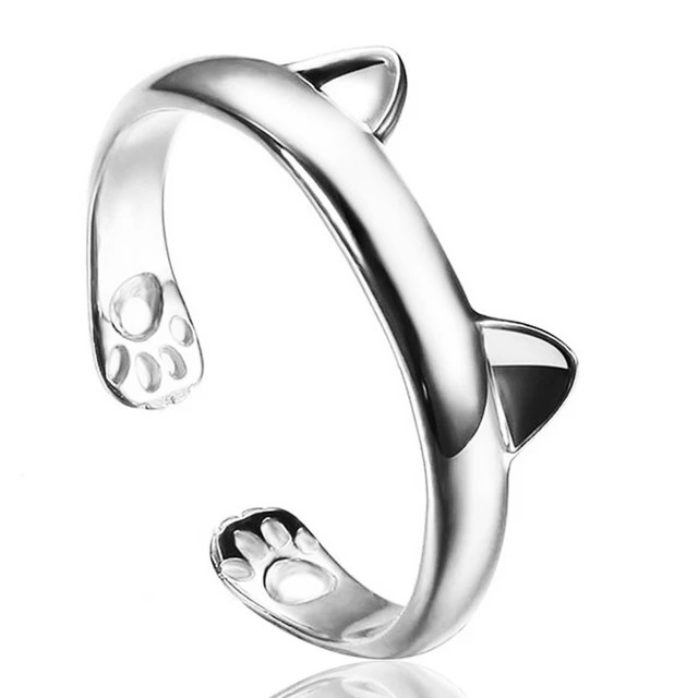 Anillo Orejas Gato Plateado - Imagen 6
