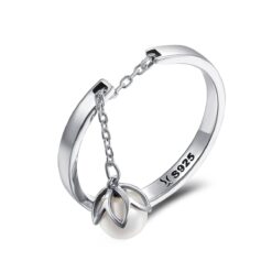 Anillo Plata 925 Flor y Perla