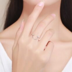 Alternative view of Anillo Plata 925 Arco con Circones
