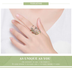 Alternative view of Anillo Plata 925 Arbol De la Vida Verde