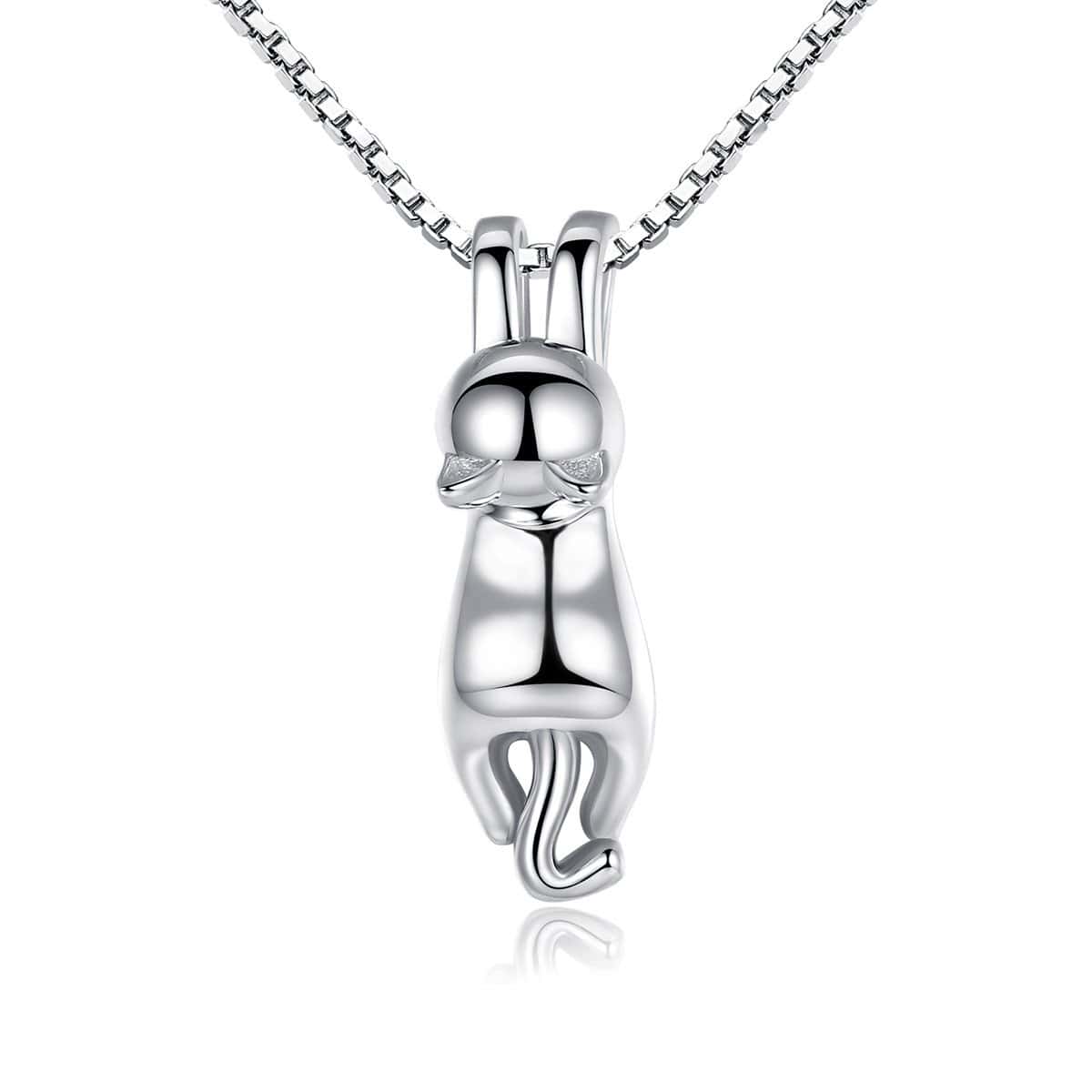 Collar Plata 925 Gatito Jugueton
