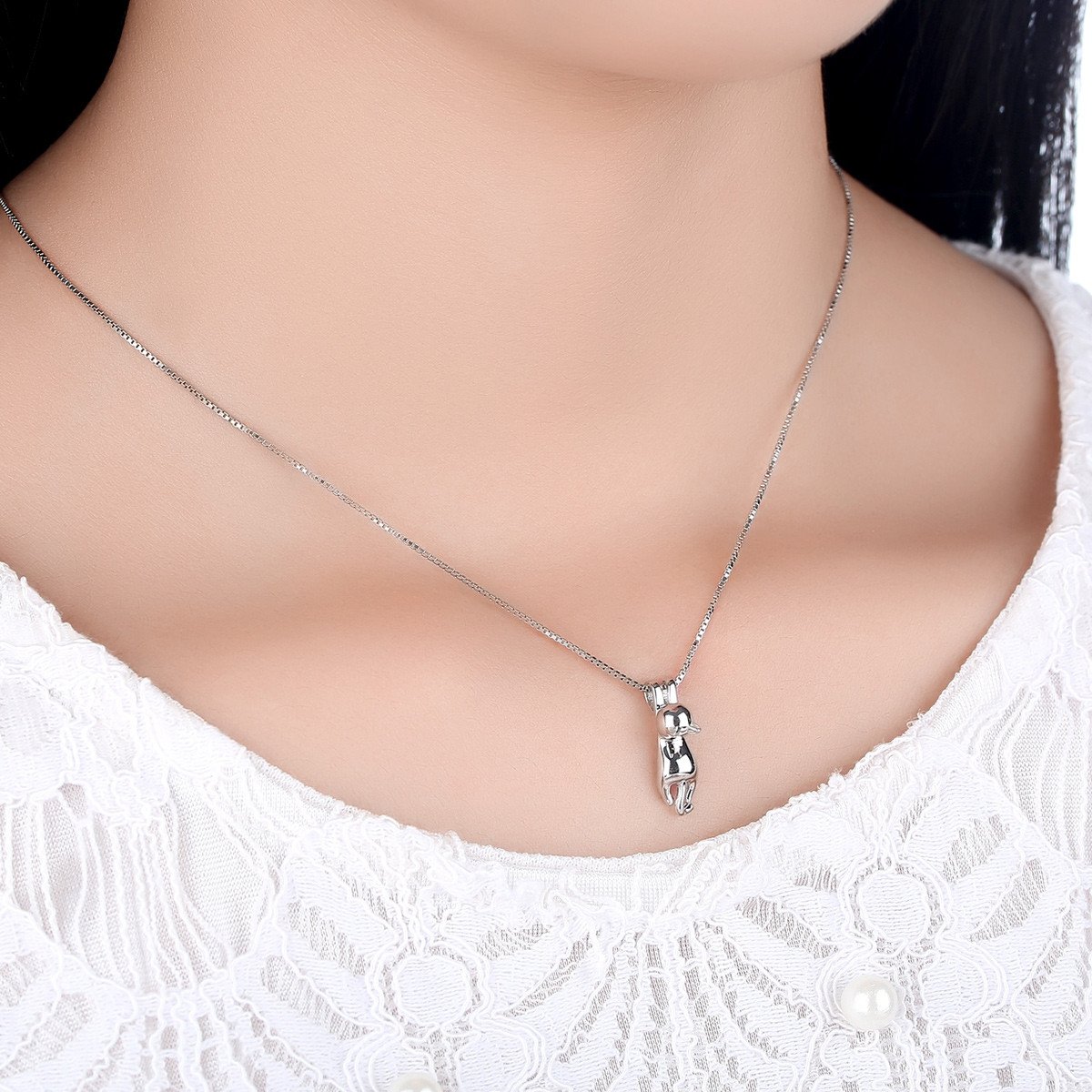 Collar Plata 925 Gatito Jugueton - Imagen 2