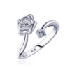 Anillo Corona con Circones Plateado