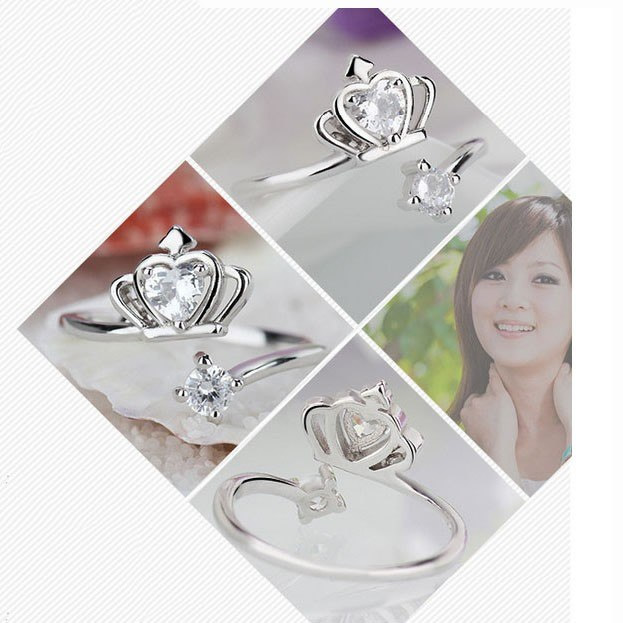Anillo Corona con Circones Plateado - Imagen 3