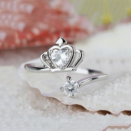Anillo Corona con Circones Plateado - Imagen 4