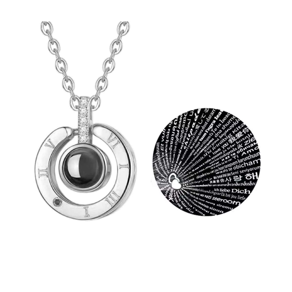 Collar Colgante Te Amo en 100 Idiomas Plateado