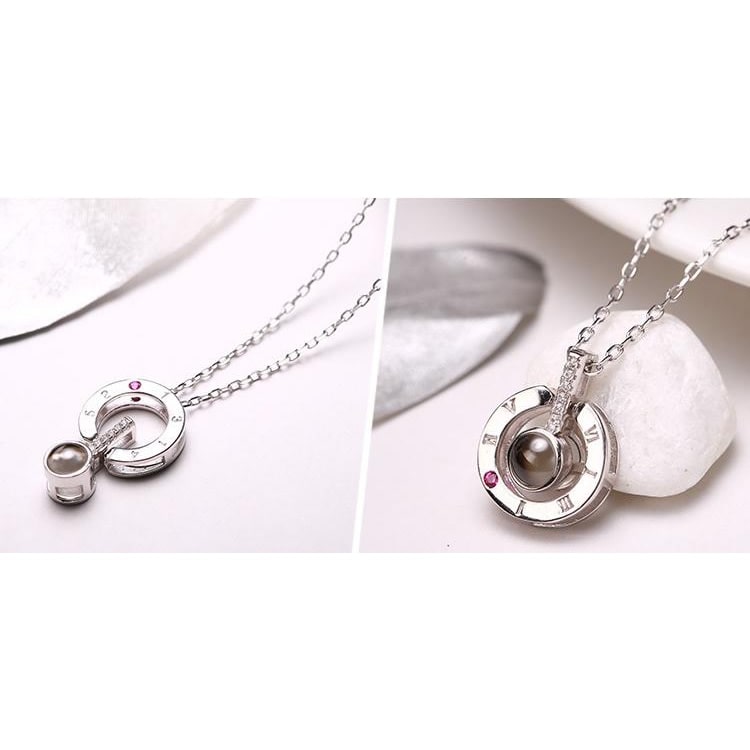 Collar Colgante Te Amo en 100 Idiomas Plateado - Imagen 5