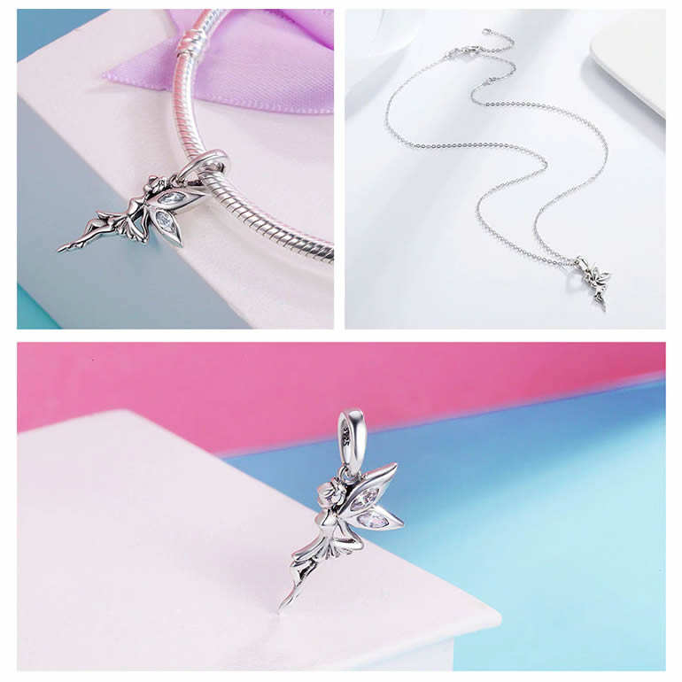 Charm Dije Plata 925 Hada con Circones - Imagen 3