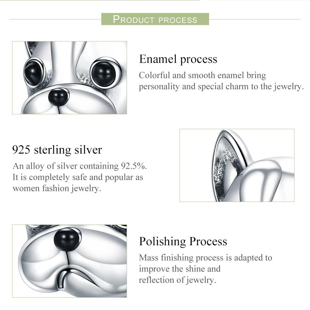Charm Dije Plata 925 Perro Bulldog - Imagen 3
