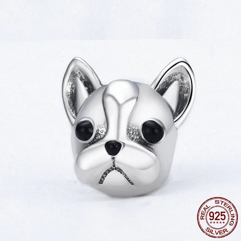 Charm Dije Plata 925 Perro Bulldog - Imagen 4