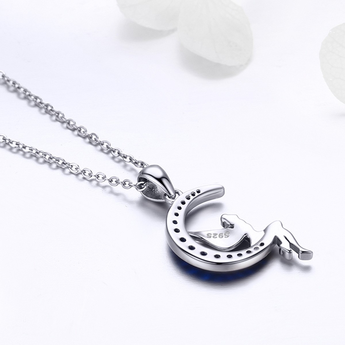 Collar Plata 925 Hada Luna Azul con Circones - Imagen 7