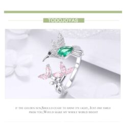 Alternative view of Anillo Plata 925 Colibri Picaflor Circones