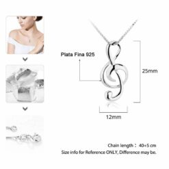 Alternative view of Collar Plata 925 Colgante Nota Musical