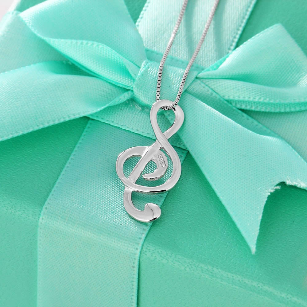 Collar Plata 925 Colgante Nota Musical - Imagen 5