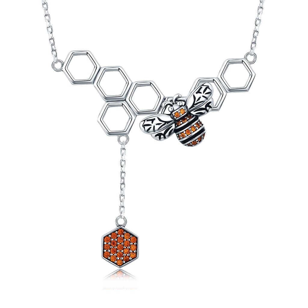 Collar Plata 925 Panal Abejas