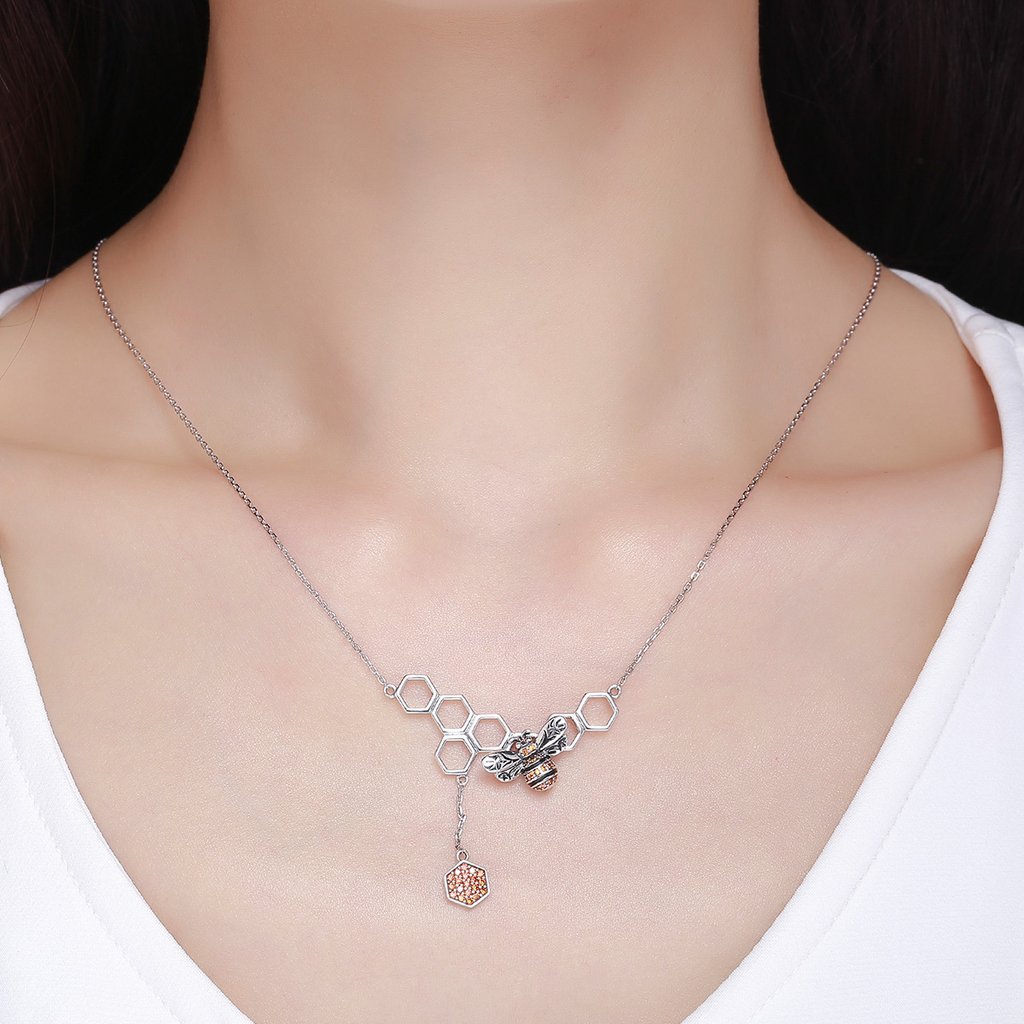 Collar Plata 925 Panal Abejas - Imagen 4