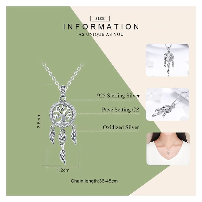 Collar Plata 925 Arbol Atrapa Sueños - Imagen 2