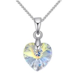 Collar Colgante Cristal Aurora Boreal Plateado