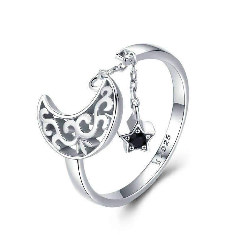 Anillo Plata 925 Luna y Estrella