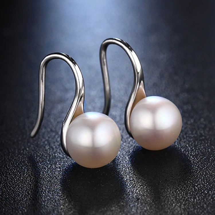 Aros Plata 925 Perla Rosado - Imagen 4
