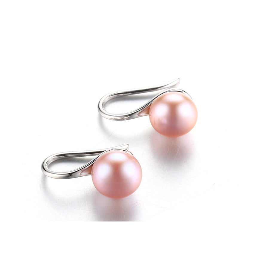 Aros Plata 925 Perla Rosado - Imagen 5