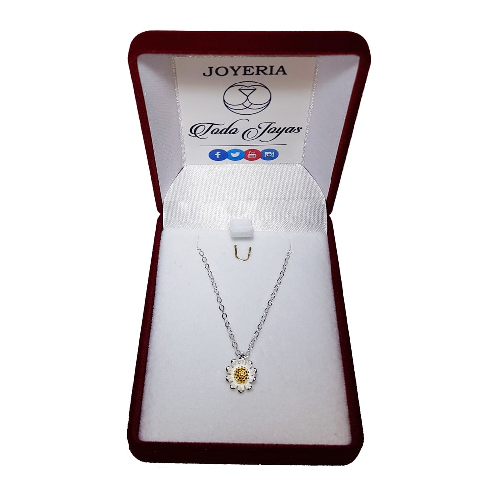 Collar Plata 925 Flor de Camomila - Imagen 2