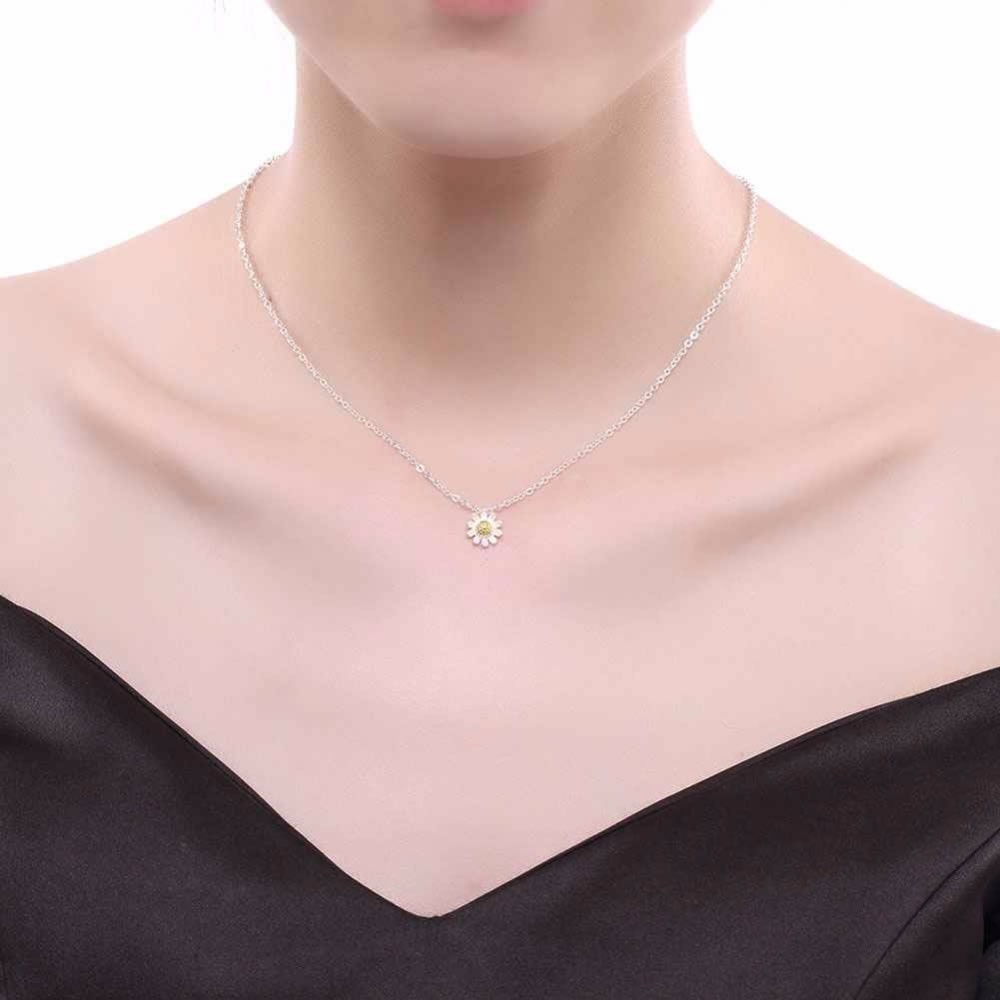 Collar Plata 925 Flor de Camomila - Imagen 3