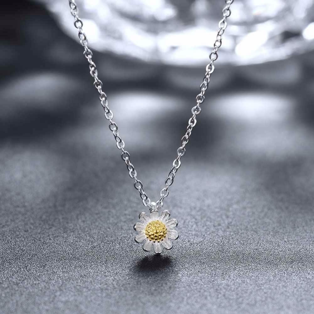Collar Plata 925 Flor de Camomila - Imagen 4