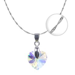 Collar Plata 925 Cristal 18mm Aurora Boreal