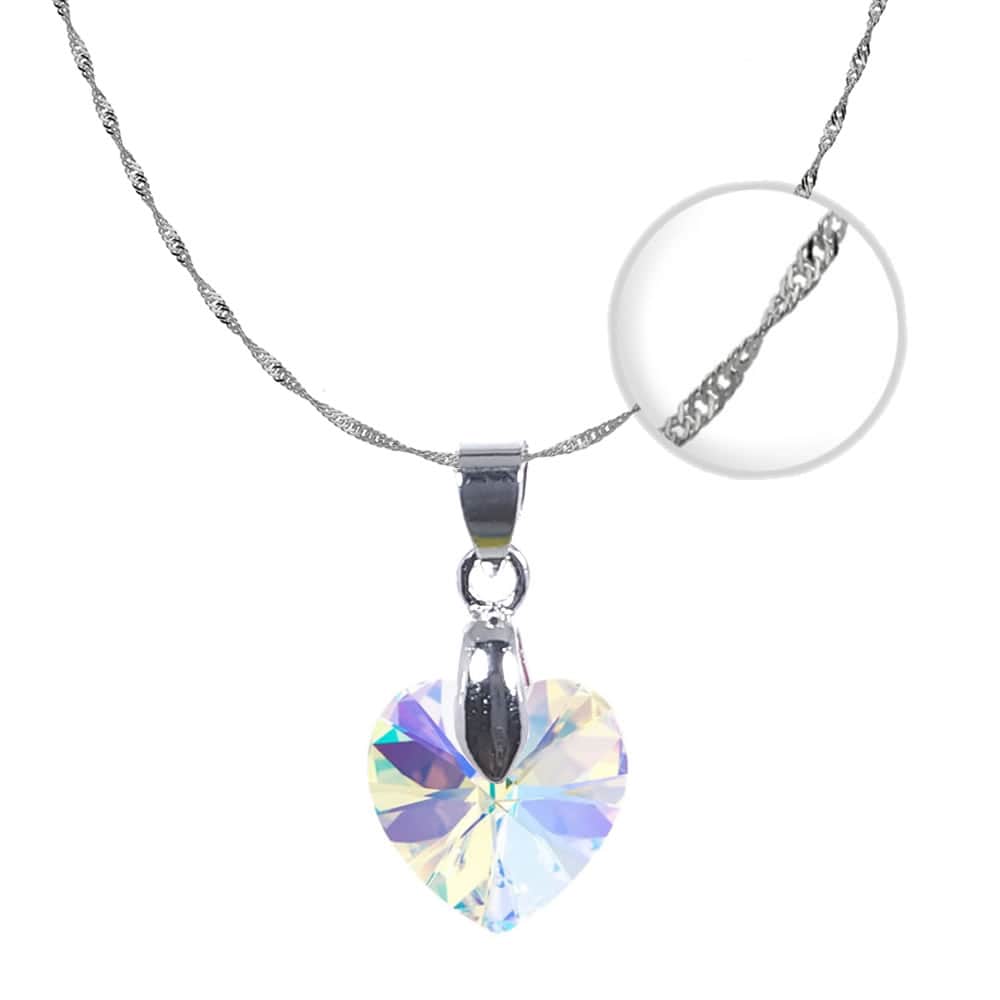 Collar Plata 925 Cristal 18mm Aurora Boreal