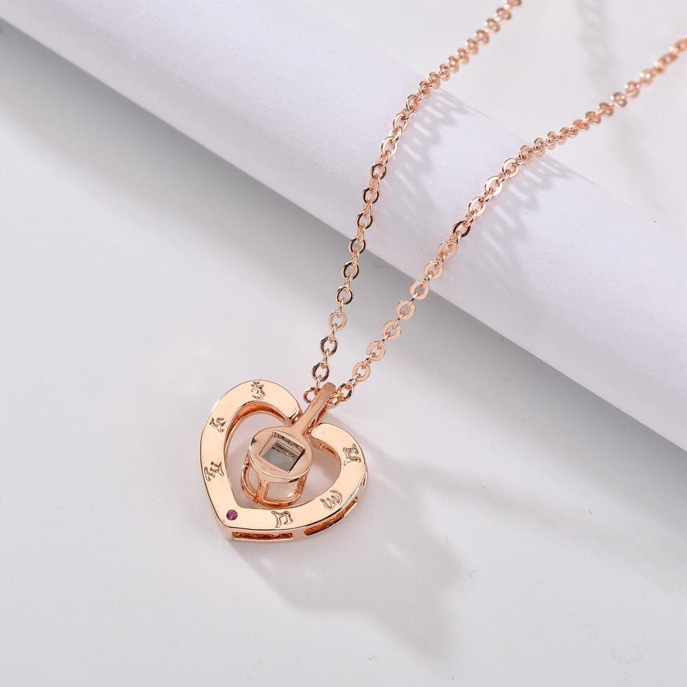 Collar Corazon Te Amo en 100 Idiomas Dorado - Imagen 5