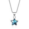 Collar Estrella Circon Azul Plateado