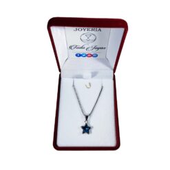 Alternative view of Collar Estrella Circon Azul Plateado