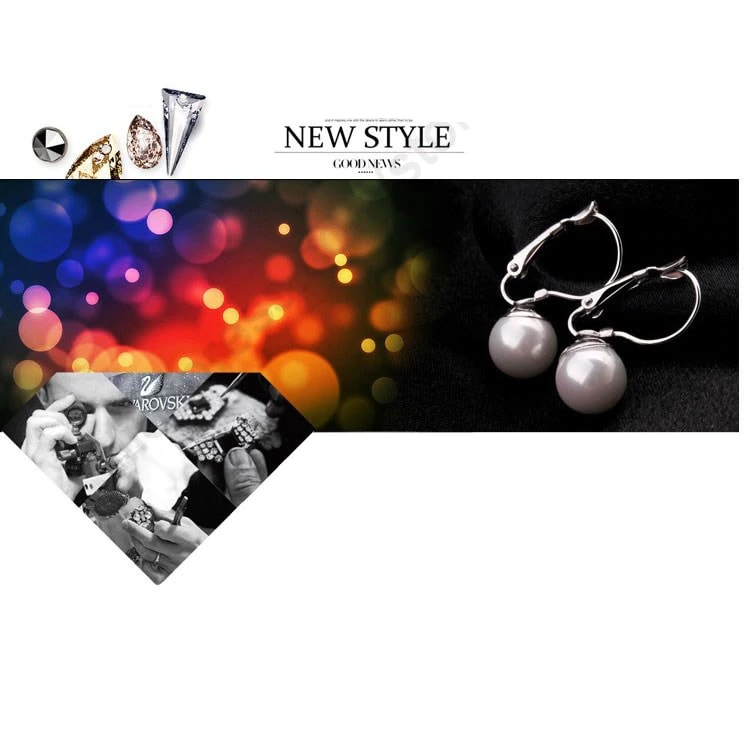 Aros Perla Colgante Plateado - Imagen 3