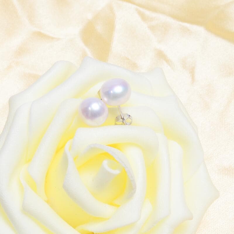 Aros Plata 925 Pasador Perla Blanca - Imagen 3