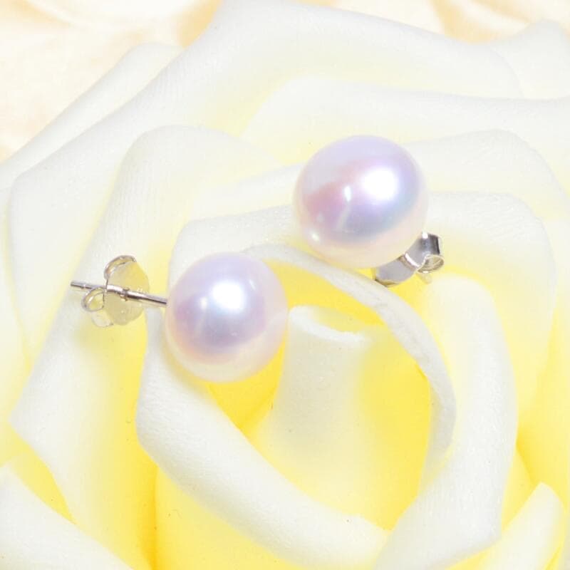 Aros Plata 925 Pasador Perla Blanca - Imagen 4