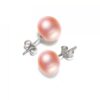 Aros Plata 925 Pasador Perla Rosada