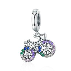 Charm Plata 925 Bicicleta Love Colores