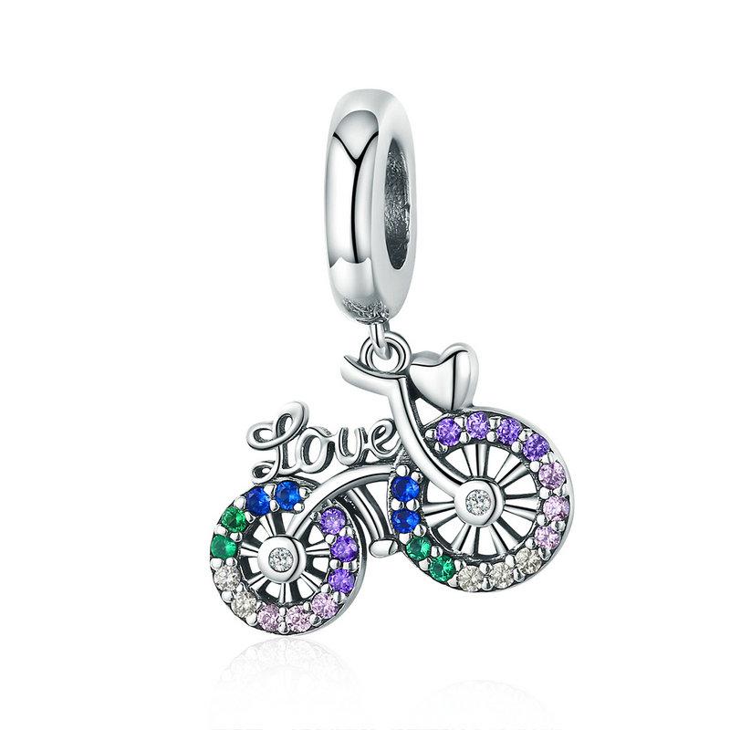 Charm Plata 925 Bicicleta Love Colores