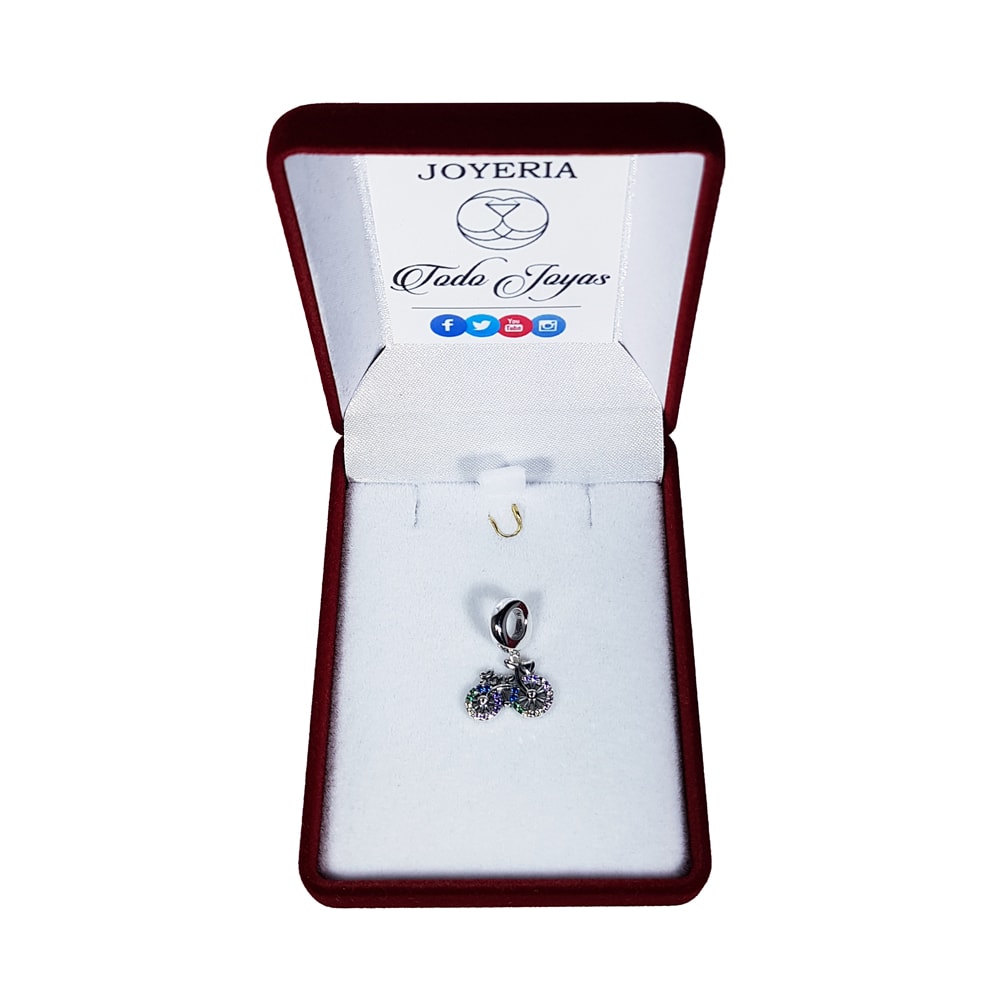 Charm Plata 925 Bicicleta Love Colores - Imagen 2