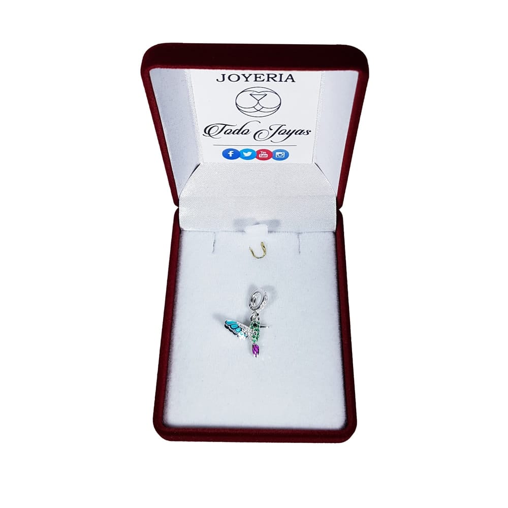 Charm Plata 925 Colibri Picaflor Pajaro Ave - Imagen 2