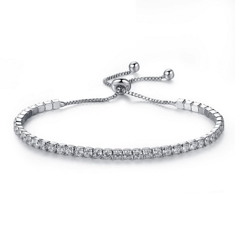 Pulsera Con Circones Plateada Ajustable