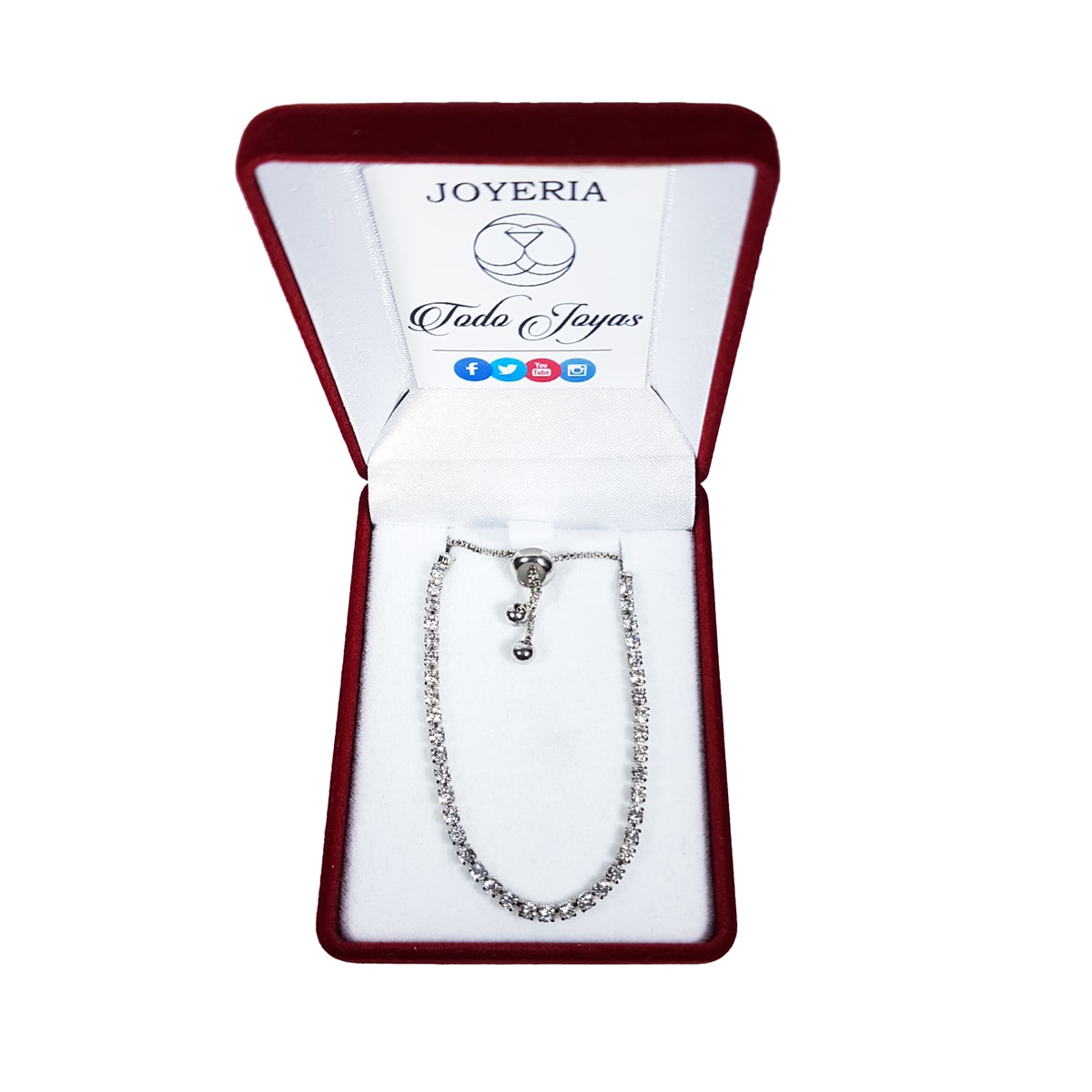 Pulsera Con Circones Plateada Ajustable - Imagen 2